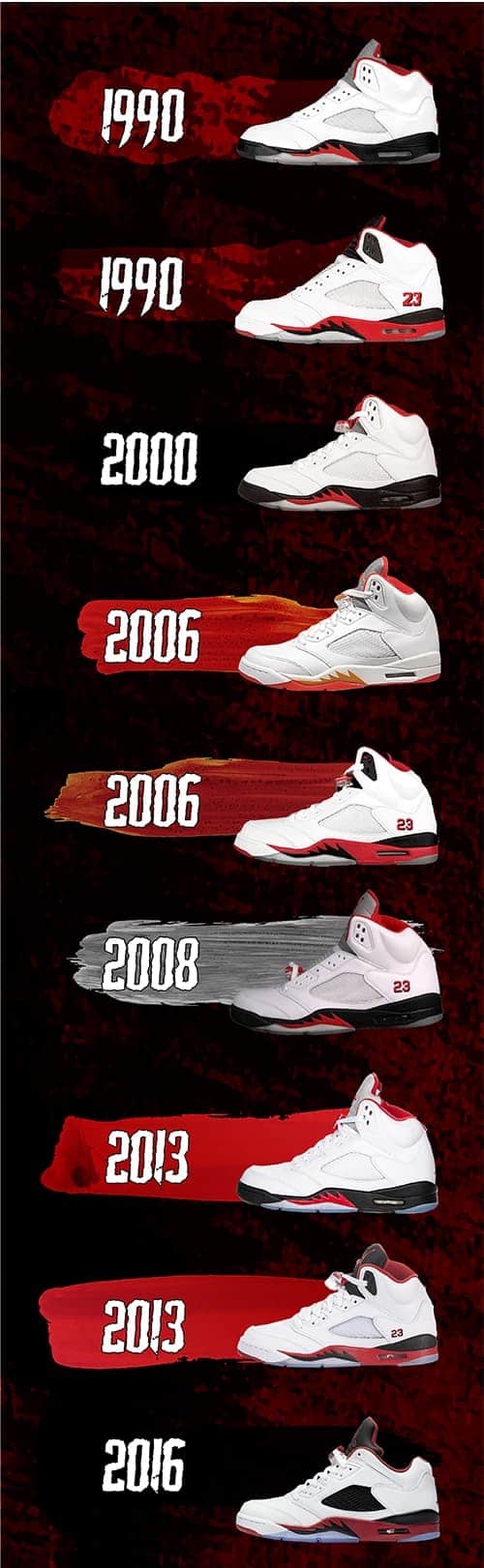 1990 fire red 5s