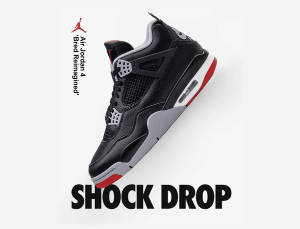 air jordan 4 bred reimagined shock drop 